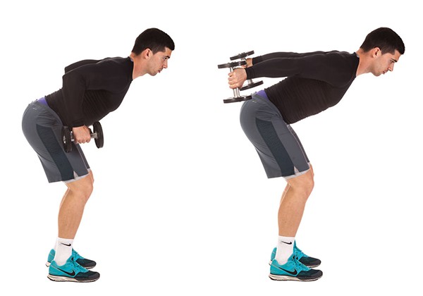 Bài tập Standing Bent-Over Two-Arm Dumbbell
