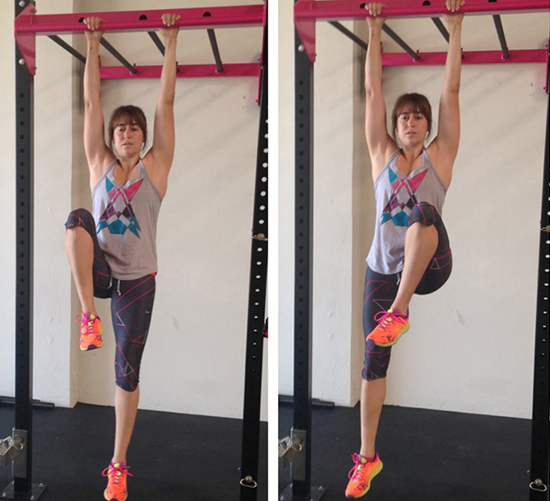 Bài tập xà đơn treo người đạp xe