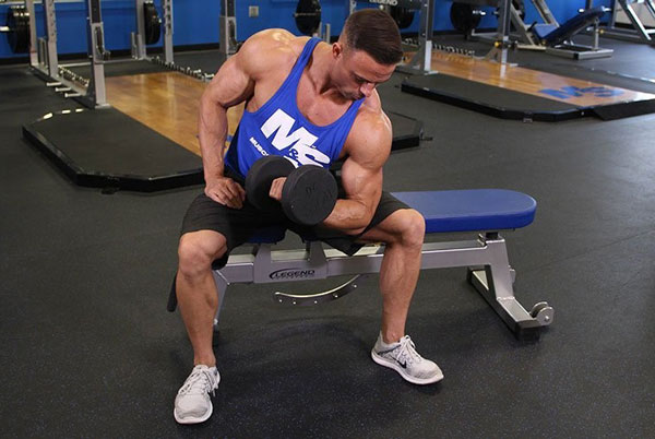 Tập Concentration Curl giúp cơ bắp tay trước nở nang săn chắc