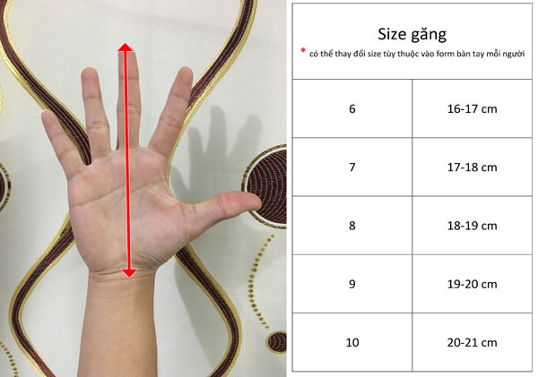 Đo chiều dài bàn tay giúp bạn xác định size găng tay vừa vặn.