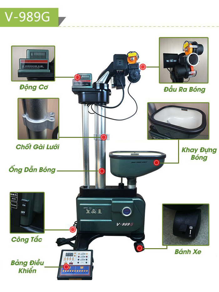 Máy bắn bóng bàn Y&T V-989G