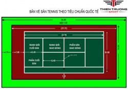 Kích thước sân Tennis tiêu chuẩn thi đấu Quốc tế bao nhiêu?