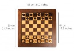 Kích thước bàn cờ vua tiêu chuẩn quốc tế FIDE là bao nhiêu?